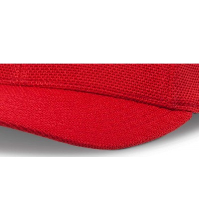 Baseball Caps Men's Logo Flexfit Mock Mesh Hat Curved Bill - Ageless Mock Mesh Hart Red/Black - CK18HG5NO09 $35.96