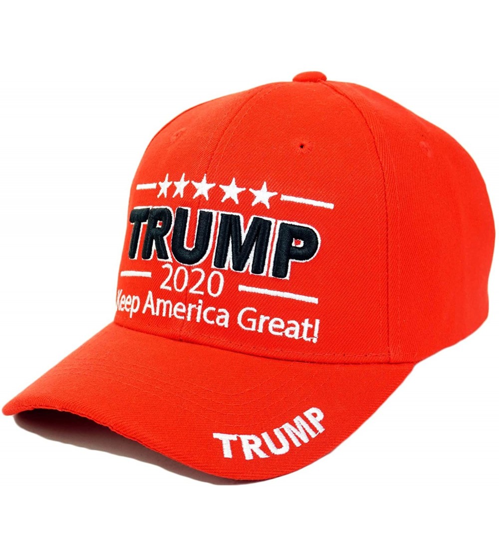 Baseball Caps Trump 2020 Keep America Great Embroidery Campaign Hat USA Baseball Cap - 3d- Red - CG18LCDKQZT $16.03