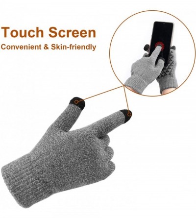 Skullies & Beanies 3 Pieces- Winter Beanie Hat + Scarf + Touch Screen GlovesHat Scarf Glove - Gray - CC193N3K430 $12.93