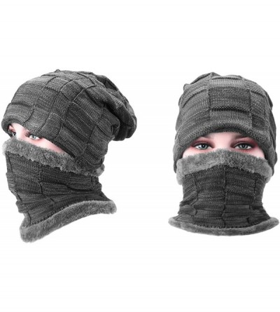 Skullies & Beanies 3 Pieces- Winter Beanie Hat + Scarf + Touch Screen GlovesHat Scarf Glove - Gray - CC193N3K430 $12.93