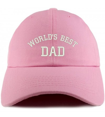 Baseball Caps World's Best Dad Embroidered Low Profile Soft Cotton Dad Hat Cap - Pink - C118D56QQ54 $36.01