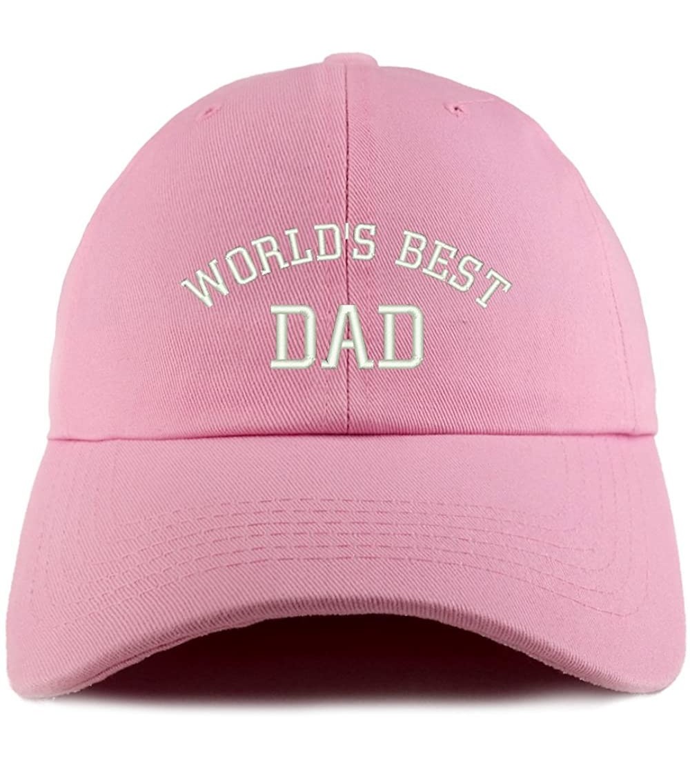 Baseball Caps World's Best Dad Embroidered Low Profile Soft Cotton Dad Hat Cap - Pink - C118D56QQ54 $15.81