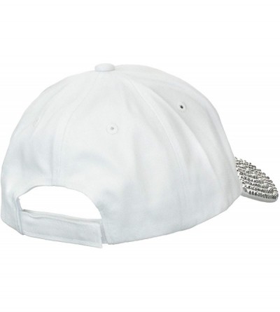 Baseball Caps Women's 100% Cotton Sports Mom Bling Baseball Cap with Crystal Brim - White - Baseball Mom - CQ18SKQ3UA8 $9.38