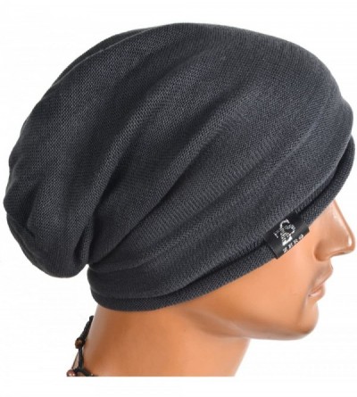 Skullies & Beanies Men's Cool Cotton Beanie Slouch Skull Cap Long Baggy Hip-hop Winter Summer Hat - Roll-grey - CV12N7V14L9 $...