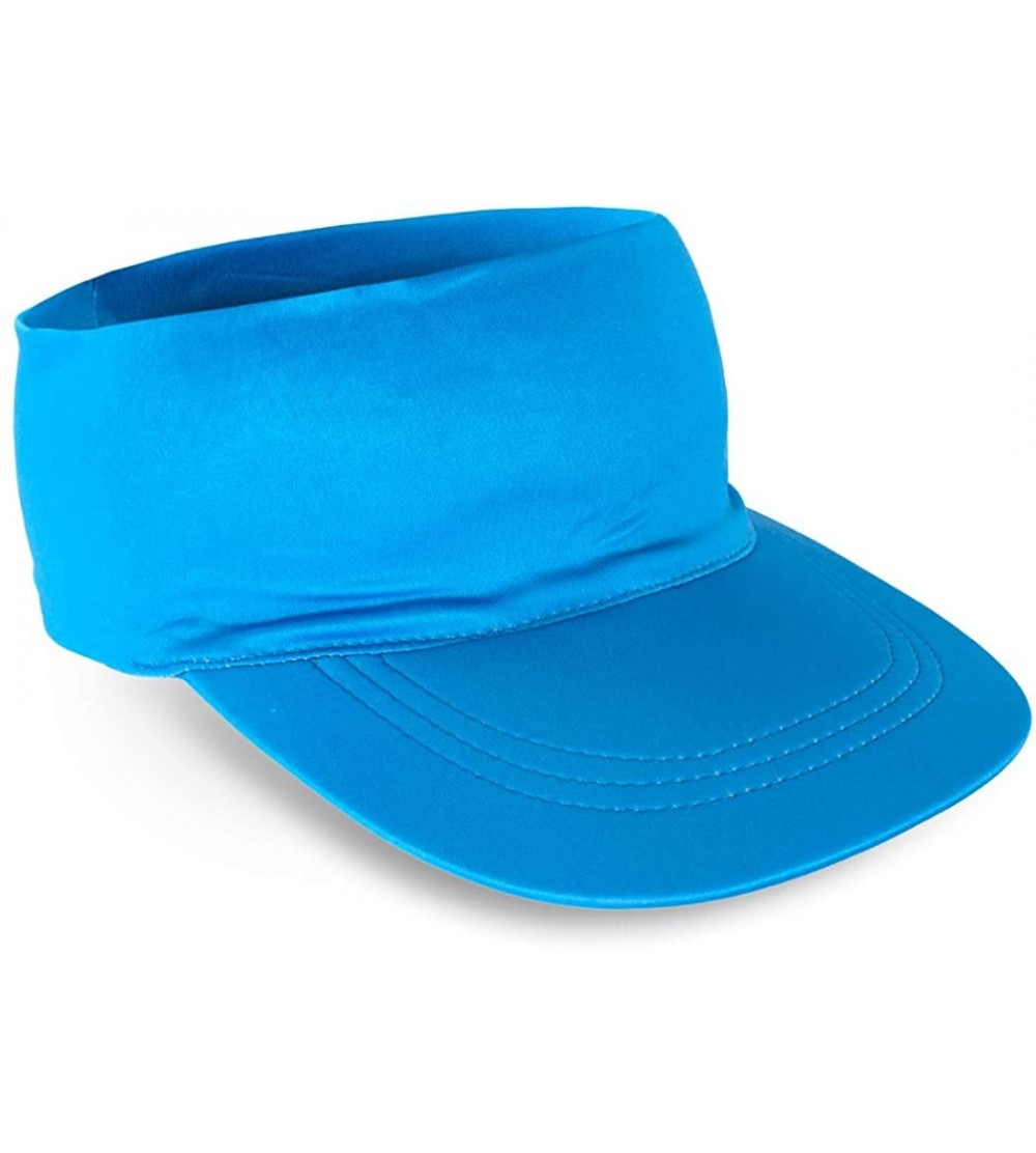 Visors Runners Lightweight Comfort Performance Visor - Multiple Designs - One Size Fits Most - Blue - CT18OQWM9GD $15.11