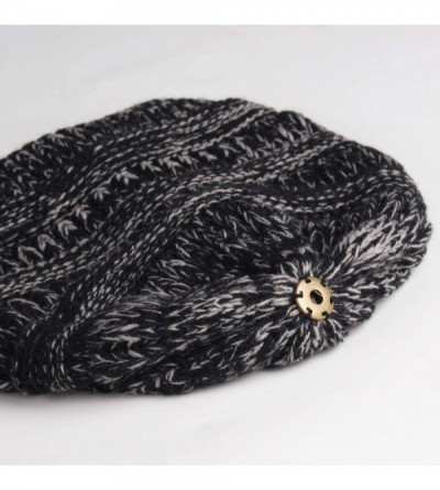 Skullies & Beanies Winter Slouchy Beanie Hats Women Fleece Lined Warm Ski Knitted Pom Pom Hat - 11-black Gray - CX18UQ43CRH $...
