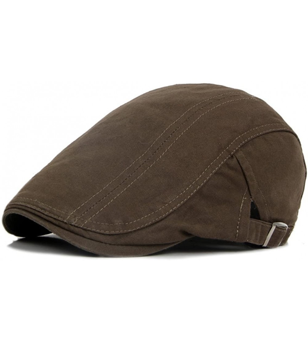 Newsboy Caps Cotton Adjustable-Gatsby-Newsboy Hat Men Forward Hat Driving - Dark Khaki - C618G26ASG9 $7.90