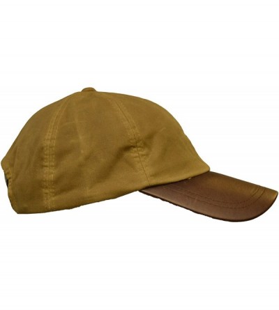 Baseball Caps Mens Ladies Wax Baseball Cap Waxed 100% Cotton Leather Peak One-Size - Beige - CS11RBZONIJ $22.62