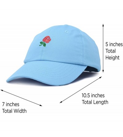 Baseball Caps Women's Rose Baseball Cap Flower Hat - Light Blue - CC18OSW8CW2 $14.85