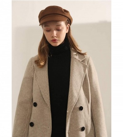 Newsboy Caps Womens Newsboy Hat Beret Cap Visor Hats for Ladies Wool Newsboy Beret Cap Sailor Cap - Camel - CE18YIH09YA $19.63