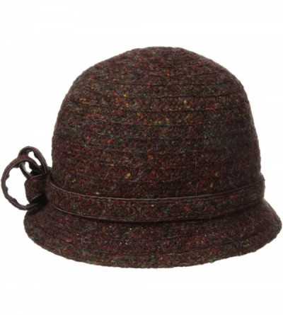 Bucket Hats Women's Ella Braid Mini Brim Cap - Chocolate Multi - CI119BSF3BP $83.29