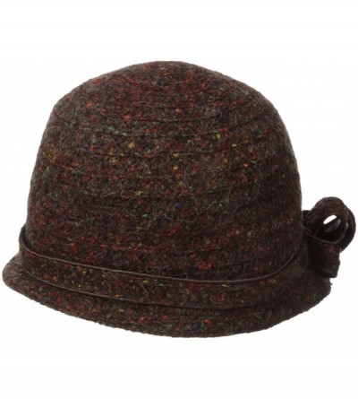 Bucket Hats Women's Ella Braid Mini Brim Cap - Chocolate Multi - CI119BSF3BP $35.12