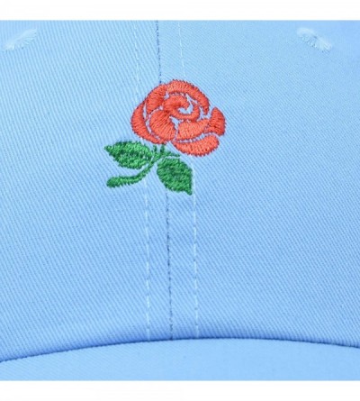 Baseball Caps Women's Rose Baseball Cap Flower Hat - Light Blue - CC18OSW8CW2 $14.85