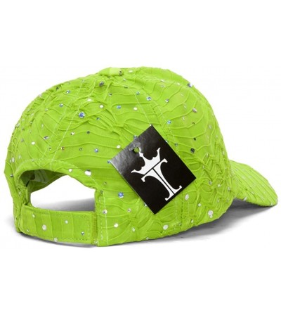 Baseball Caps Womens Sequin Trim Baseball Cap - Lime Green - CC11THI95YZ $9.18