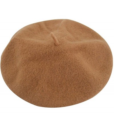 Berets Classic Wool Beret Soild Color Artist Hat for Infants and Toddlers - Camel - CQ185XMD8NT $7.08