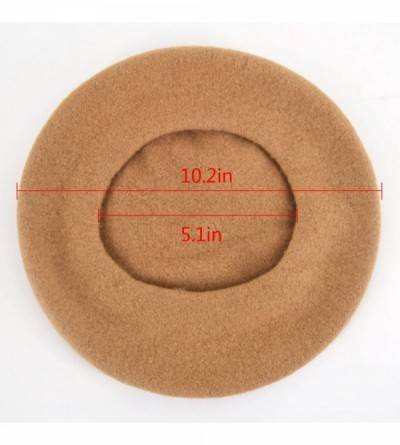 Berets Classic Wool Beret Soild Color Artist Hat for Infants and Toddlers - Camel - CQ185XMD8NT $7.08