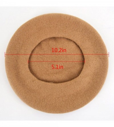 Berets Classic Wool Beret Soild Color Artist Hat for Infants and Toddlers - Camel - CQ185XMD8NT $7.08