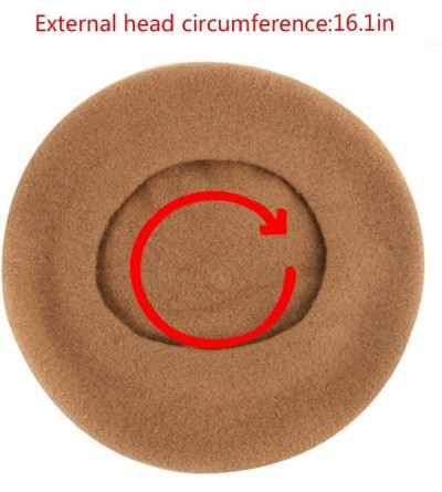 Berets Classic Wool Beret Soild Color Artist Hat for Infants and Toddlers - Camel - CQ185XMD8NT $7.08
