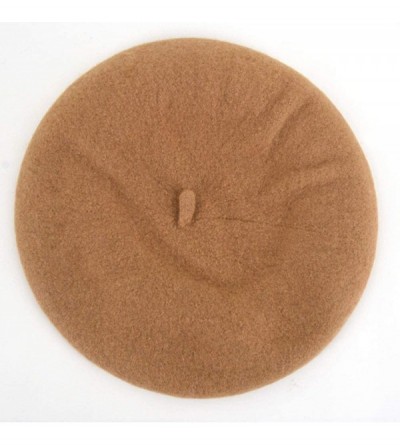 Berets Classic Wool Beret Soild Color Artist Hat for Infants and Toddlers - Camel - CQ185XMD8NT $7.08