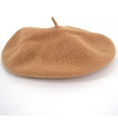 Berets Classic Wool Beret Soild Color Artist Hat for Infants and Toddlers - Camel - CQ185XMD8NT $7.08