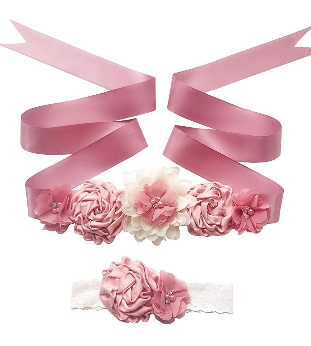 Headbands Maternity Flower Floral Pregnancy Photography - Deep Pink-02 - CJ18LQ0ZQ63 $15.31