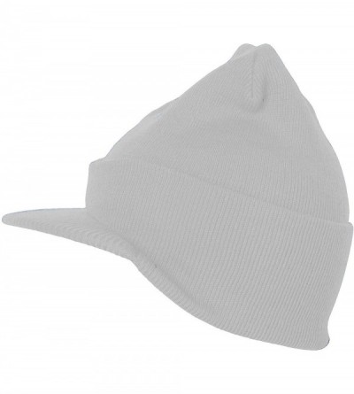 Skullies & Beanies Cuffless Beanie Visor Cap - White - CE111OL6L7R $10.75