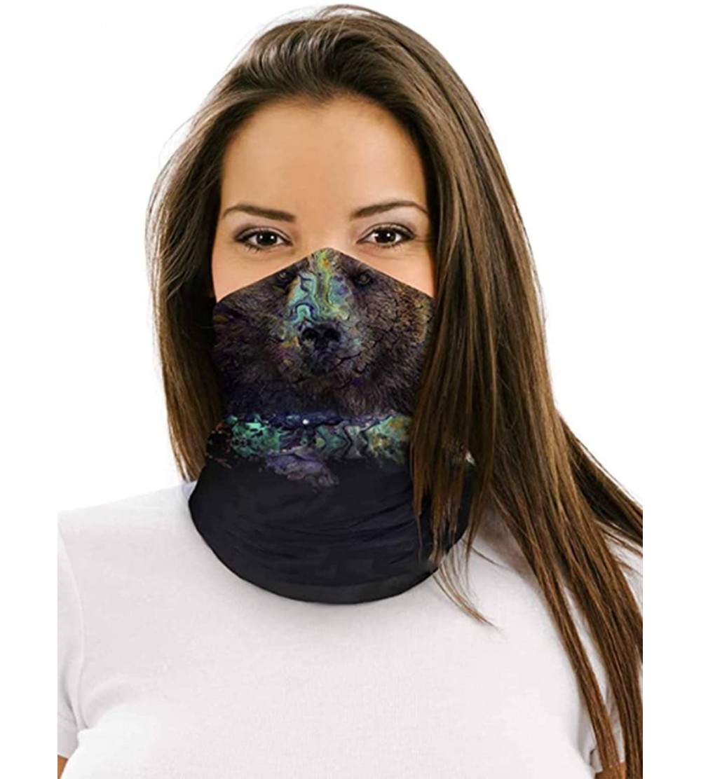 Balaclavas Triangular Bandana Neck Gaiter Balaclava Hanging Ear Bandana for Women Men Outdoor sports - B-black102 - CN1987ZH2...