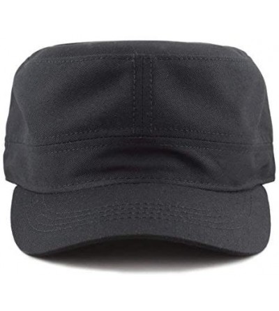 Baseball Caps Made in USA Cotton Twill Military Caps Cadet Army Caps - Black - CR18OXAW8C5 $10.34