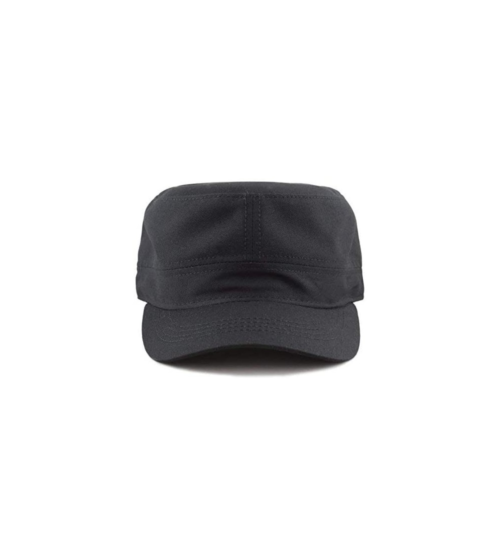 Baseball Caps Made in USA Cotton Twill Military Caps Cadet Army Caps - Black - CR18OXAW8C5 $10.34