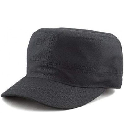 Baseball Caps Made in USA Cotton Twill Military Caps Cadet Army Caps - Black - CR18OXAW8C5 $10.34