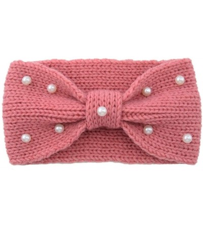 Cold Weather Headbands Knitted Headband Accessories Knitting Hairband - Pink - C218AH39GUO $17.29