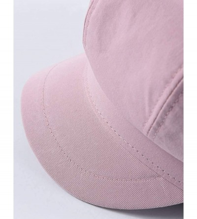 Newsboy Caps Women's Vintage Cotton Newsboy Cabbie Hat Cap - Pink - CM18RLAQTDL $12.56