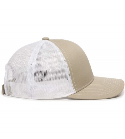 Baseball Caps Structured mesh Back Trucker Cap - Tan/White - C1182OTG5OI $15.10