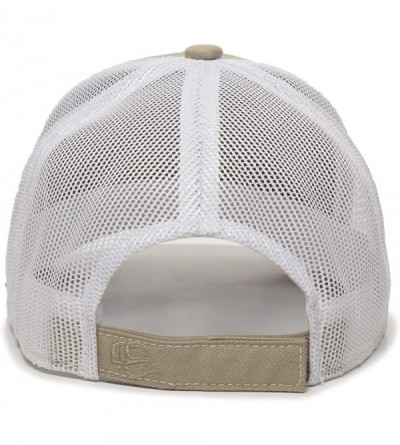 Baseball Caps Structured mesh Back Trucker Cap - Tan/White - C1182OTG5OI $15.10