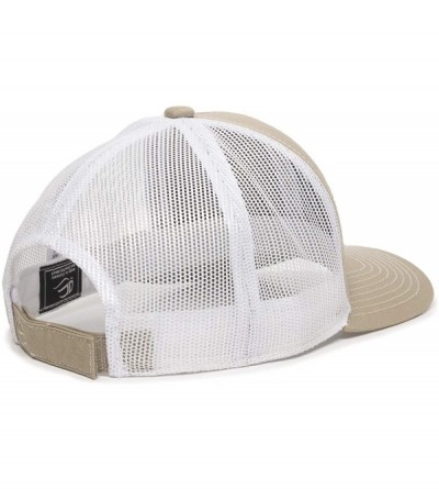 Baseball Caps Structured mesh Back Trucker Cap - Tan/White - C1182OTG5OI $15.10