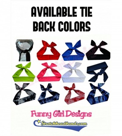 Headbands Tie Back Sport Headband with Your Custom Team Name or Text in Vinyl - Black Tie Dye - CG187HTLCSX $13.04