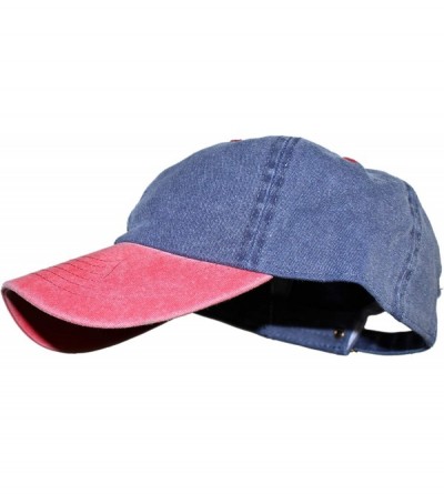 Baseball Caps Oceanside Solid Color Adjustable Baseball Cap - Navy and Red - C918QXZSTEN $20.78