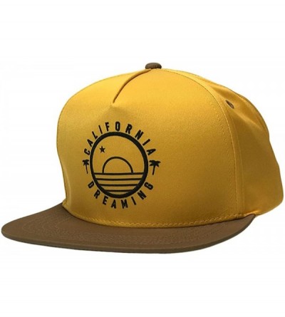 Baseball Caps California Dreaming Hat Flat Bill Snapback Unconstructed Baseball Cap - Mustard Yellow - C218DK0S77W $24.63
