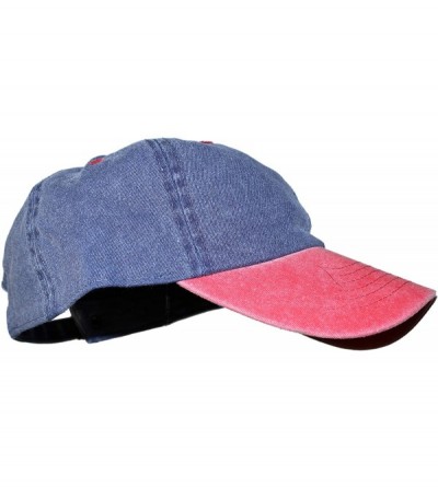 Baseball Caps Oceanside Solid Color Adjustable Baseball Cap - Navy and Red - C918QXZSTEN $10.91