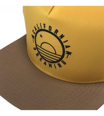 Baseball Caps California Dreaming Hat Flat Bill Snapback Unconstructed Baseball Cap - Mustard Yellow - C218DK0S77W $12.81