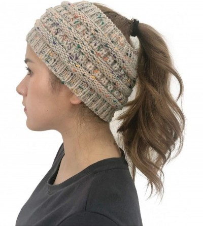 Skullies & Beanies Womens Beanie Hats - Women Winter Warm Hat Stretchy Knitted Headwear Soft Horsetail Messy Hats - Beige 02 ...