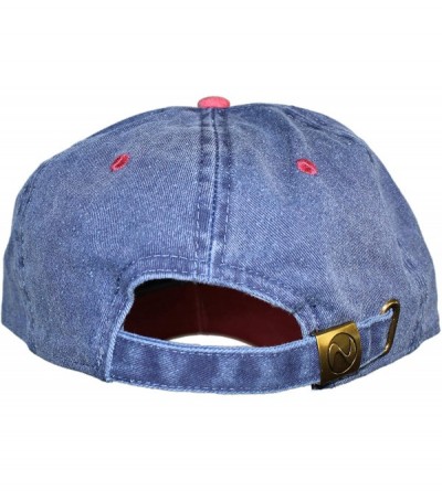 Baseball Caps Oceanside Solid Color Adjustable Baseball Cap - Navy and Red - C918QXZSTEN $10.91