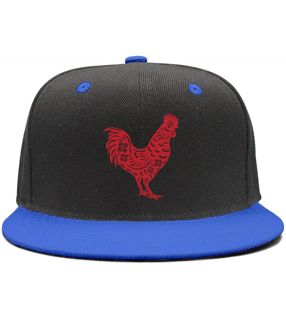 Baseball Caps Animal Rooster Papercut Unisex Hip-Hop Caps Vintage Snapbacks - Blue - CS18D6Y05S8 $14.87
