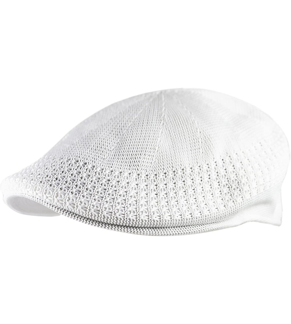 Newsboy Caps Light Weight Classic Mesh Newsboy Ivy Gatsby Cabbie Golf Hat Cap - White - CV1908Z0HZI $11.70