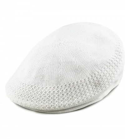 Newsboy Caps Light Weight Classic Mesh Newsboy Ivy Gatsby Cabbie Golf Hat Cap - White - CV1908Z0HZI $11.70