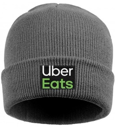 Skullies & Beanies Men Women's Knit Hat Uber-Eats- Style Warm Woolen Sport Skull Cap - Gray-41 - CJ18X4NZSQH $15.19