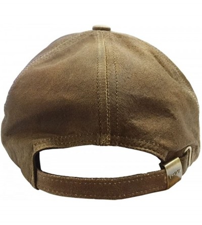 Baseball Caps Distressed Leather Baseball Cap - Distressed Brown - CY12F5EZ94T $18.86