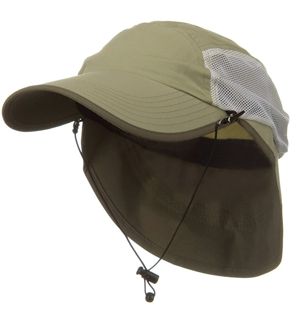 Sun Hats UV 50+ Talson Short Flap Cap - Khaki - Khaki - C31190QL1KZ $32.88