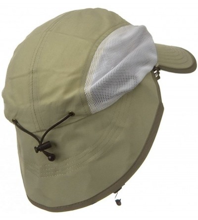 Sun Hats UV 50+ Talson Short Flap Cap - Khaki - Khaki - C31190QL1KZ $32.88