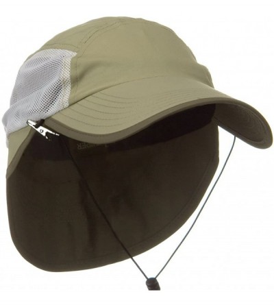 Sun Hats UV 50+ Talson Short Flap Cap - Khaki - Khaki - C31190QL1KZ $32.88